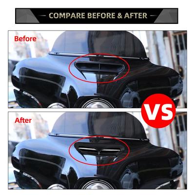 Мотоциклетный обтекатель Batwing, вентиляционная накладка, светодиодная подсветка для Harley Touring Electra Street Glide FLHTCU Tri Glide Ultra 2014–2022