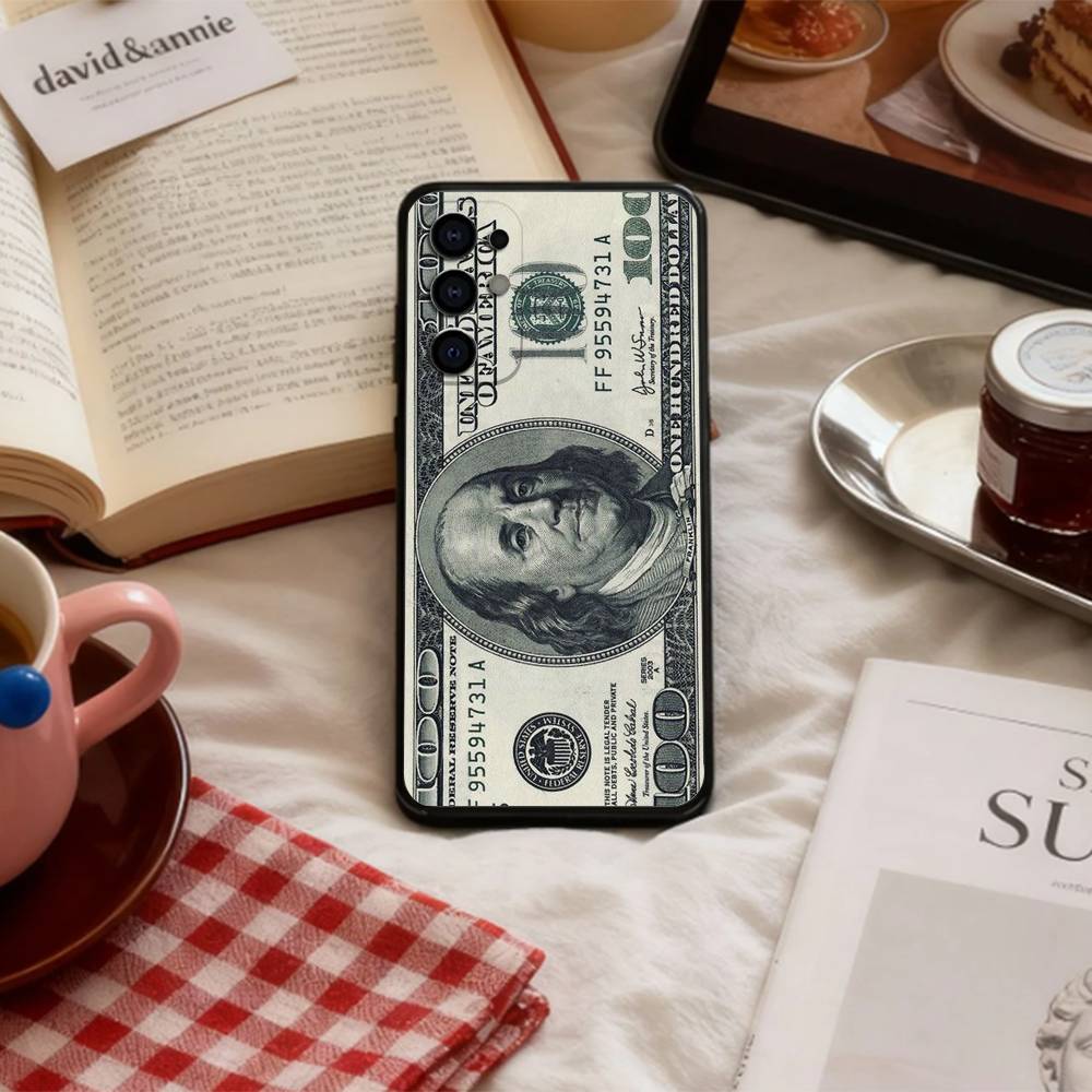КРУТОЙ M-Money 100 долларов Чехол для телефона Samsung S 25,24,23,22,30,21,10,9,Ultra,Plus,Lite,FE,4,5 G Мягкий Черный Чехол