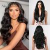 Long Black Curly Wave Lace Frontal Wigs Synthetic 13*1 T Part Lace Wig for Women Daily Cosplay Hair High Temperature