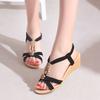 New Bohemian Women's Shoes Beaded Mid-heel Open-toed Wedge Heel Flat Summer Casual Sandals