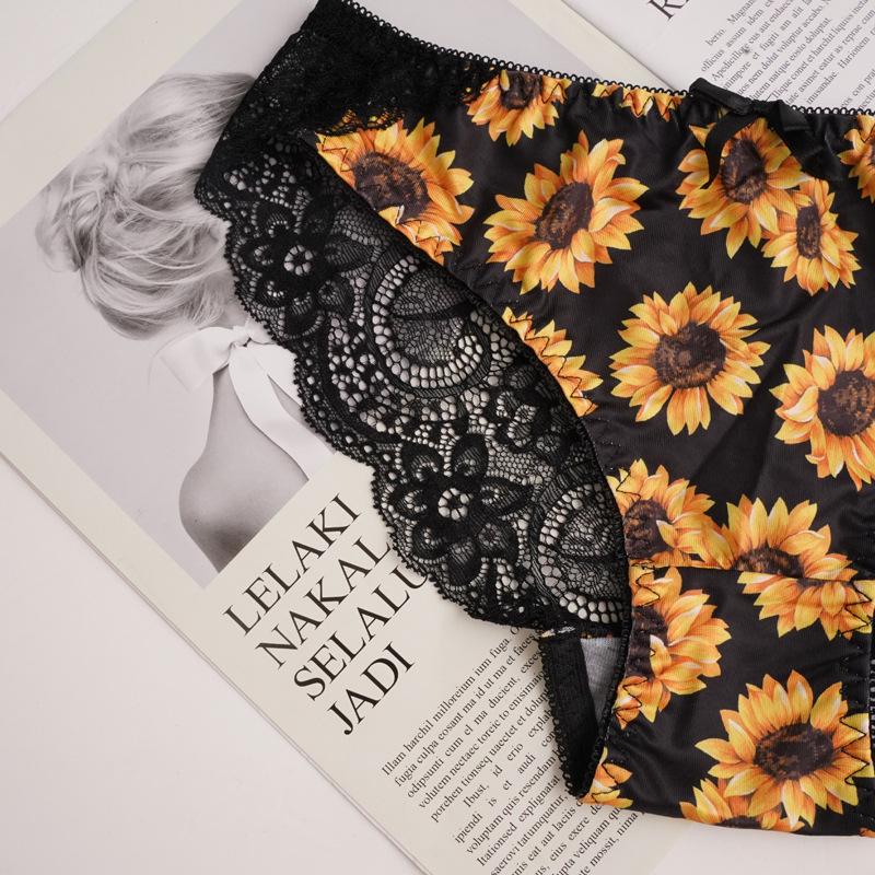 Женский комплект с закрытым бюстгальтером спереди, комплект сексуального нижнего белья, комплект нижнего белья пуш-ап, комплект нижнего белья с цветочным принтом для молодых девушек, комплект бюстгальтера и трусиков на косточках