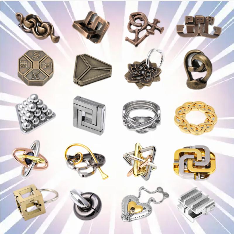 Kid Educational Puzzle Toy Luban Lock Alloy Logic Puzzle Chinese Play Classical