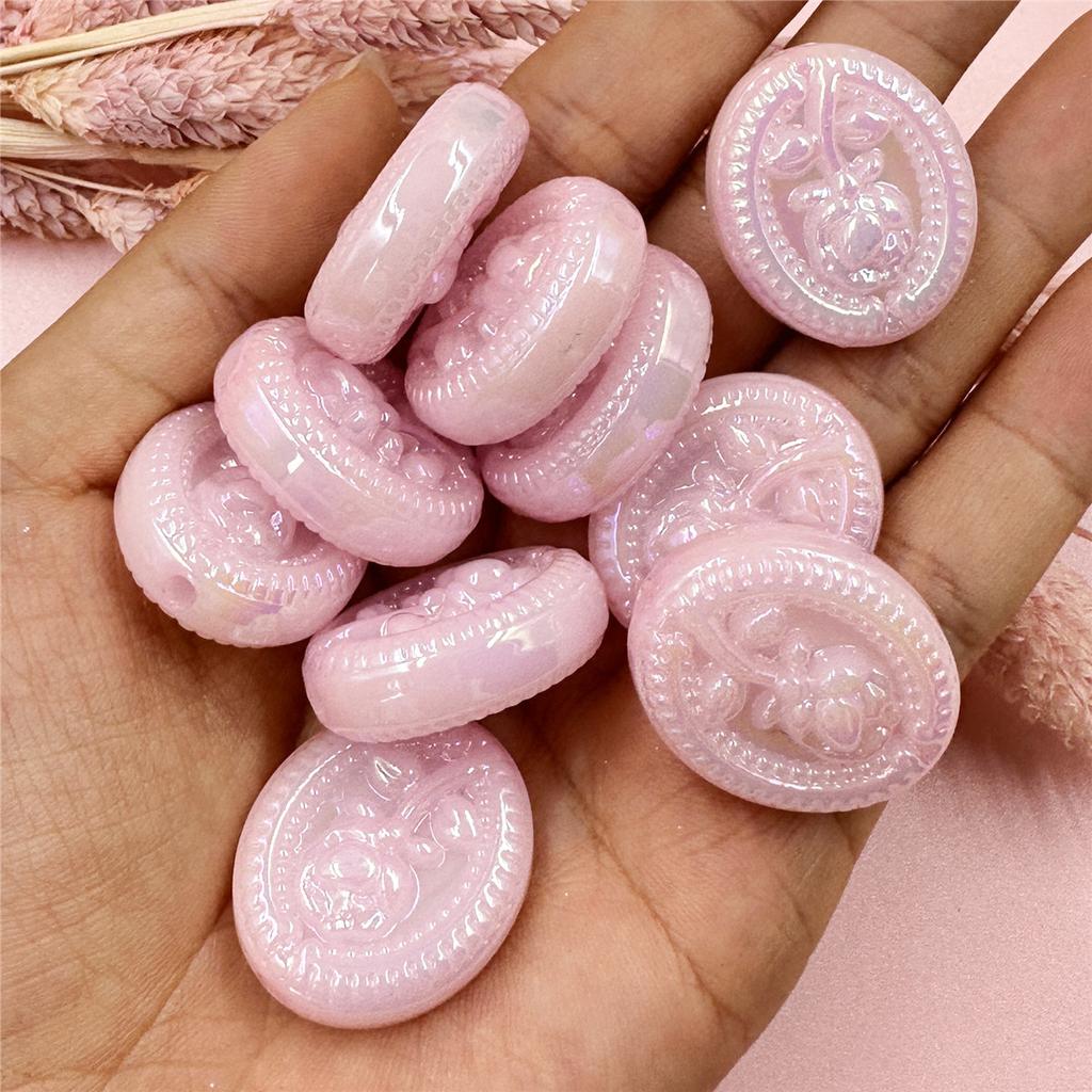 Home Party Supplies Acrylic DIY Jewelry Accessories For Bracelet Necklace Making 23.3*27.7mm Creative Charms Pendants Fashion 10Pcs Rose Flower Beads