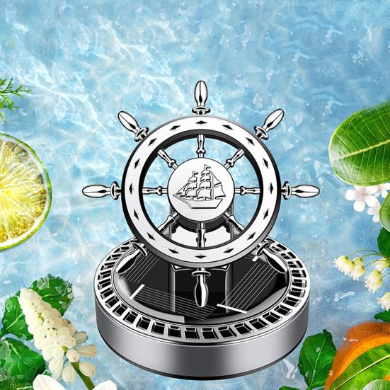 Солнечный автомобильный освежитель воздуха, вращающийся винтажный руль, длительный аромат, очистка воздуха, автоматический ароматерапевтический диффузор, орнамент, аксессуары для салона автомобиля