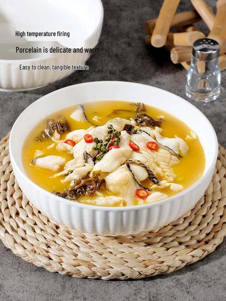 Набор из 2 больших керамических суповых мисок для маринованной рыбы 2025 года для домашнего и коммерческого использования