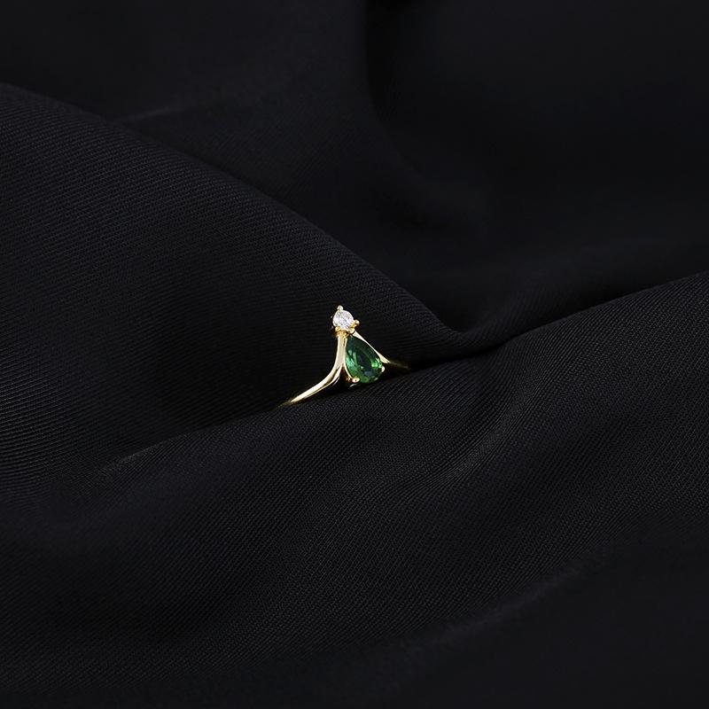 Banyan Tree S925 Silver Emerald Zircon Crown Ring, European & American Luxury Women's Jewelry.