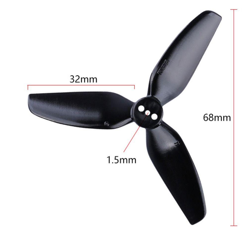 2Pairs New PC Prop T3X3X3 Propeller 3inch Drop-proof 3030 3-Blade Props 3 Blades Forward and Reverse Propeller Drone CineLog