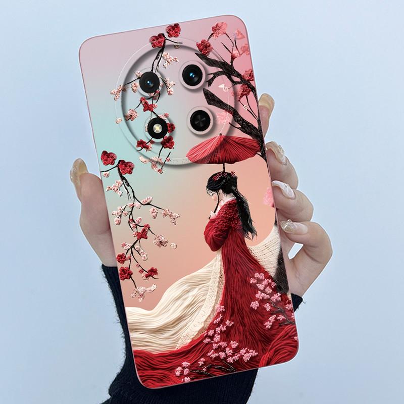 For Honor X9C 2024 Case Simplicity Flower Liquid Soft Silicone Back Cover for HonorX9c X 9C Phone Funda Magic7 Lite Bumper Shell