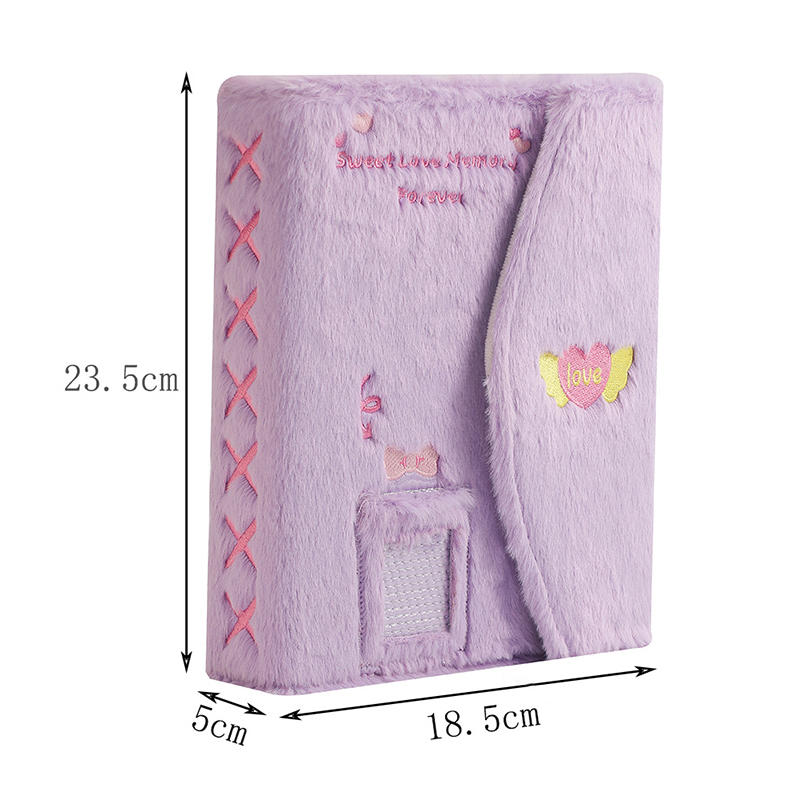 Милый вышитый плюшевый фотоальбом-держатель для карточек, трехдюймовая маленькая папка для хранения карточек без внутренних страниц