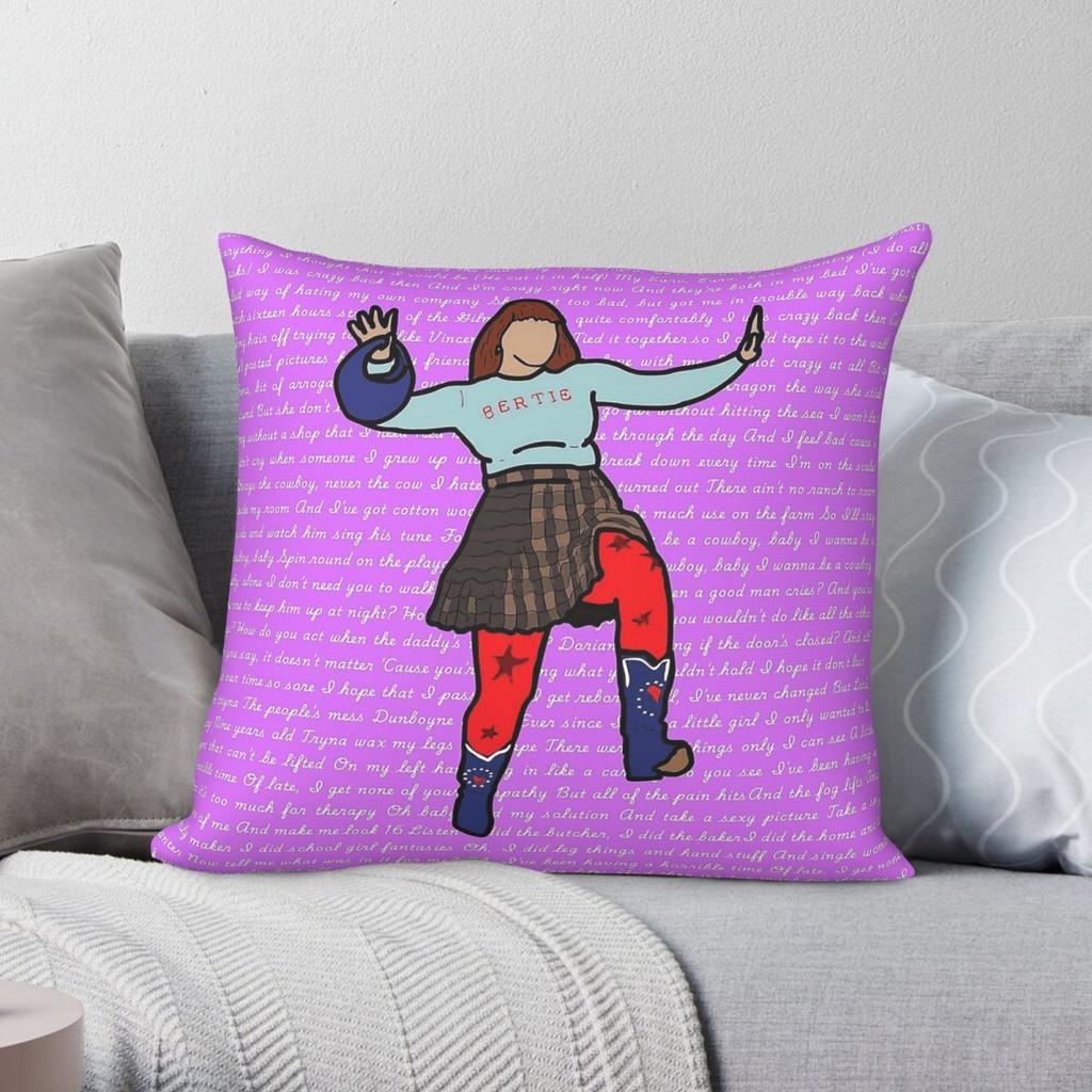 Cmat Lyric Portrait Square Pillowcase Polyester Linen Velvet Printed Zip Decorative Pillow Case Car Cushion Cover