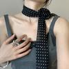 Wrap Polka Dot Scarves Cravat Collar Flower Decoration Retro Long Silk Scarf Women