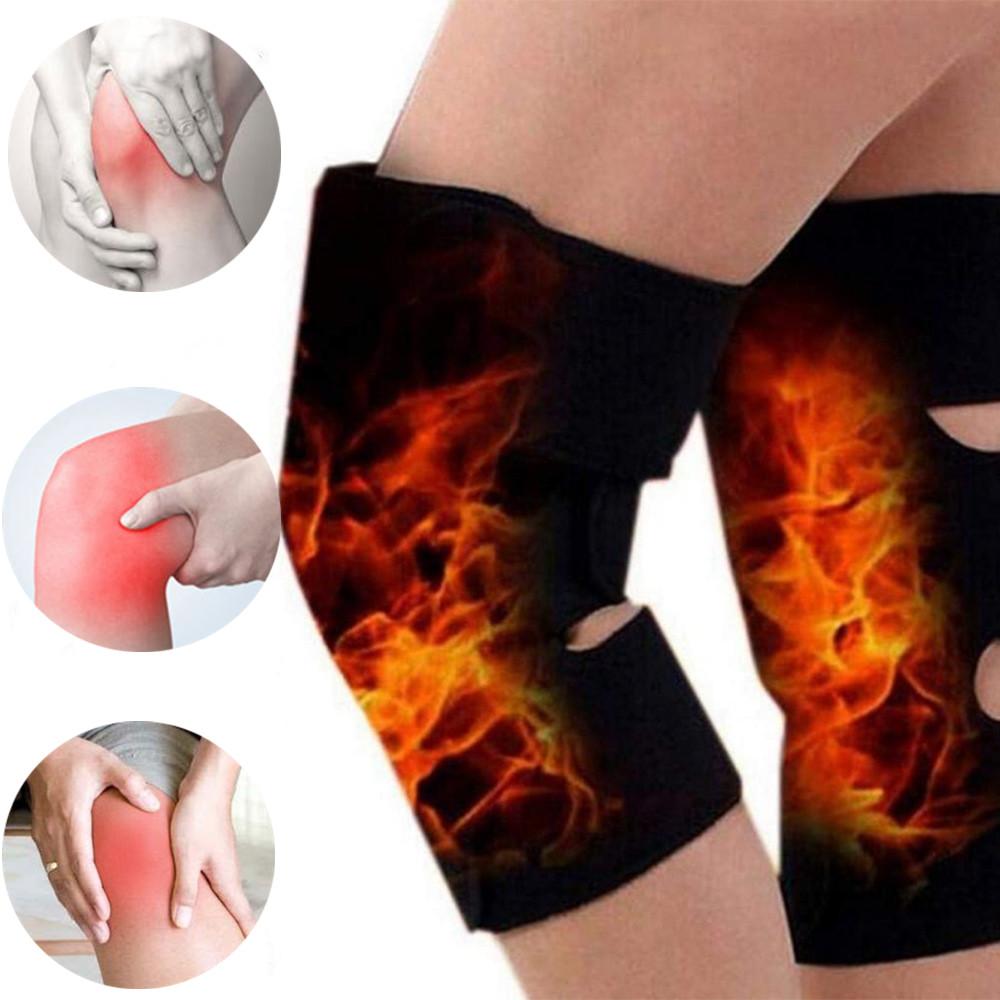 1 Pair Tourmaline Self Heating Knee Pad Magnetic Therapy Knee Support Brace Pain Relief Arthriti Knee Patella Massage Leg Warmer