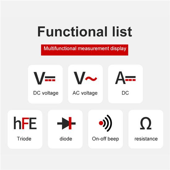 XL830L Ручной цифровой мультиметр с ЖК-подсветкой Портативный амперметр переменного/постоянного тока Вольтметр Ом Тестер напряжения Multimetro