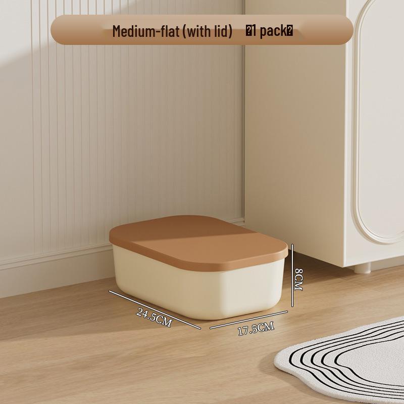 Коробка для хранения игрушек в кремовом стиле с крышкой - Органайзер большой вместимости для закусок, мелочей, канцелярских товаров, игрушек, одежды