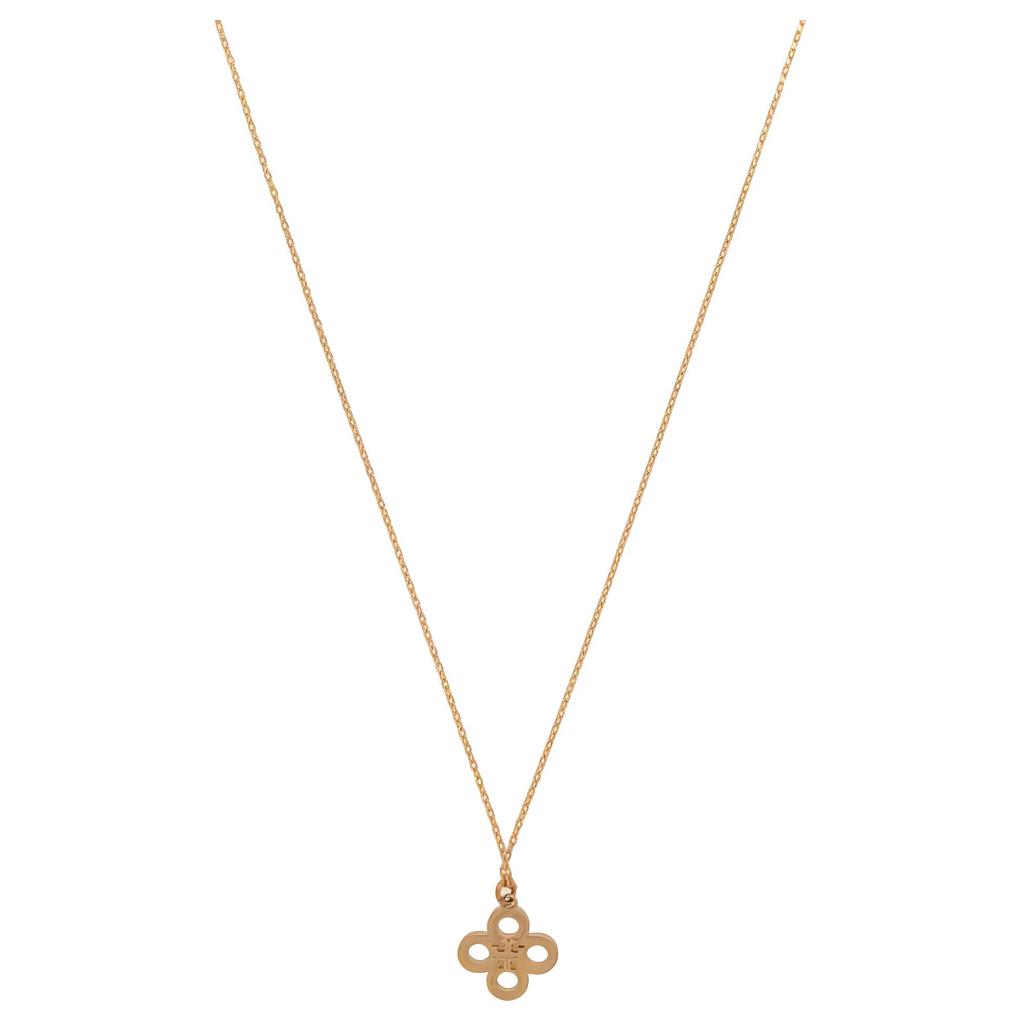 Tory Burch Clover Pendant Brass Necklace Women necklace Gold 156255-720