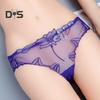 Женские сексуальные кружевные стринги, прозрачные сетчатые трусики, цветочное вышитое нижнее белье с низкой талией, ультратонкие женские трусы