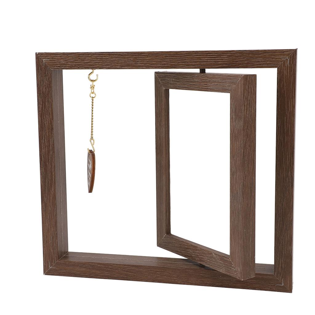 Dog Rotating Picture Frame Solid Wood Double Sided Heart Pendant Pet Memorial Photo Frame for Home