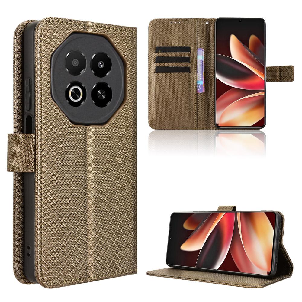 For Meizu Note 16 Leather Wallet Case with Strap Diamond Texture Phone Cover