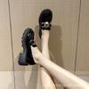 Leather Jk Small Leather Shoes Platform British Style 2025 New Spring Versatile Single Shoes Women's Black One-pedal Loafers