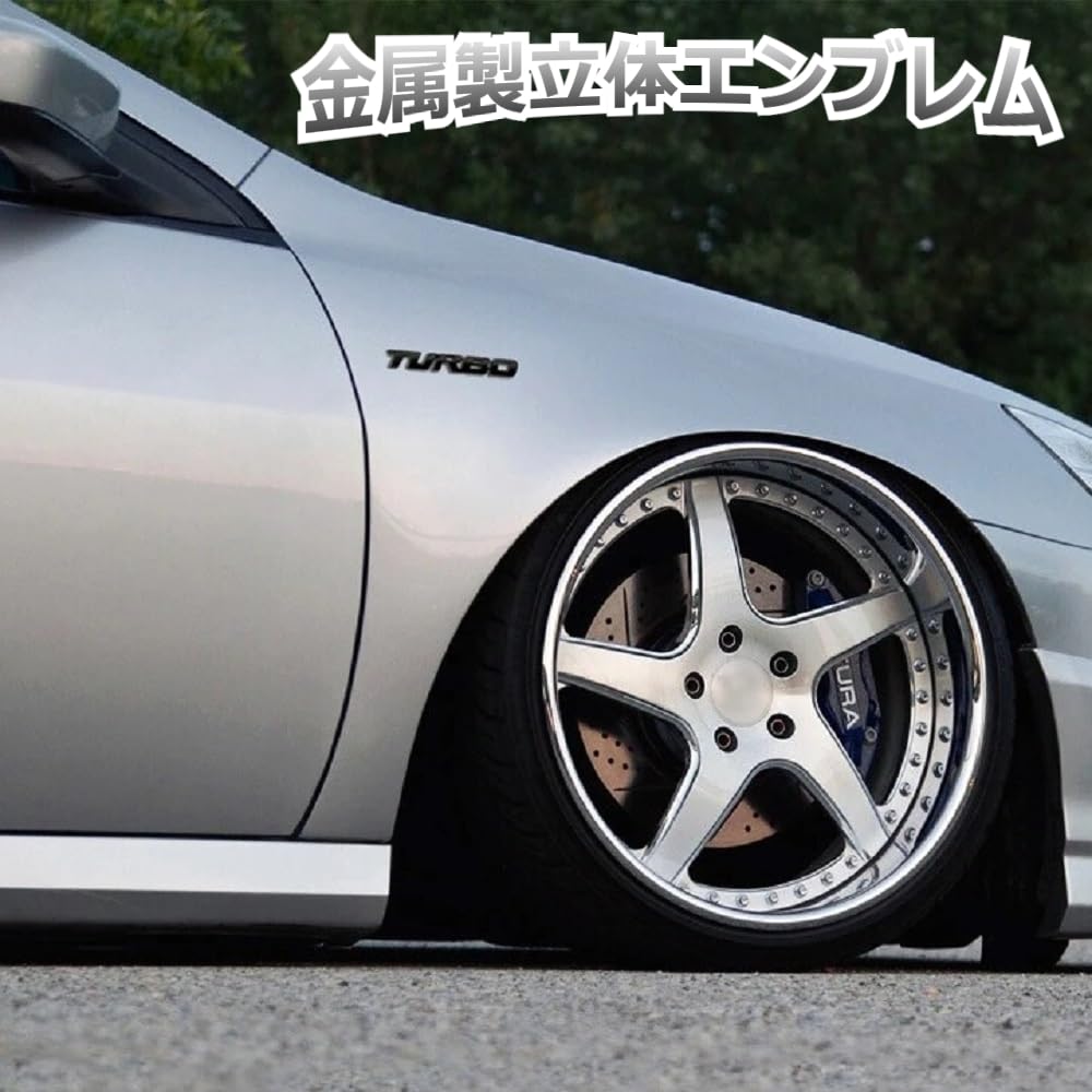 GETON TURBO 4WD 3D Emblem Metal Double-Sided Tape Easy to Install Universal Car Logo