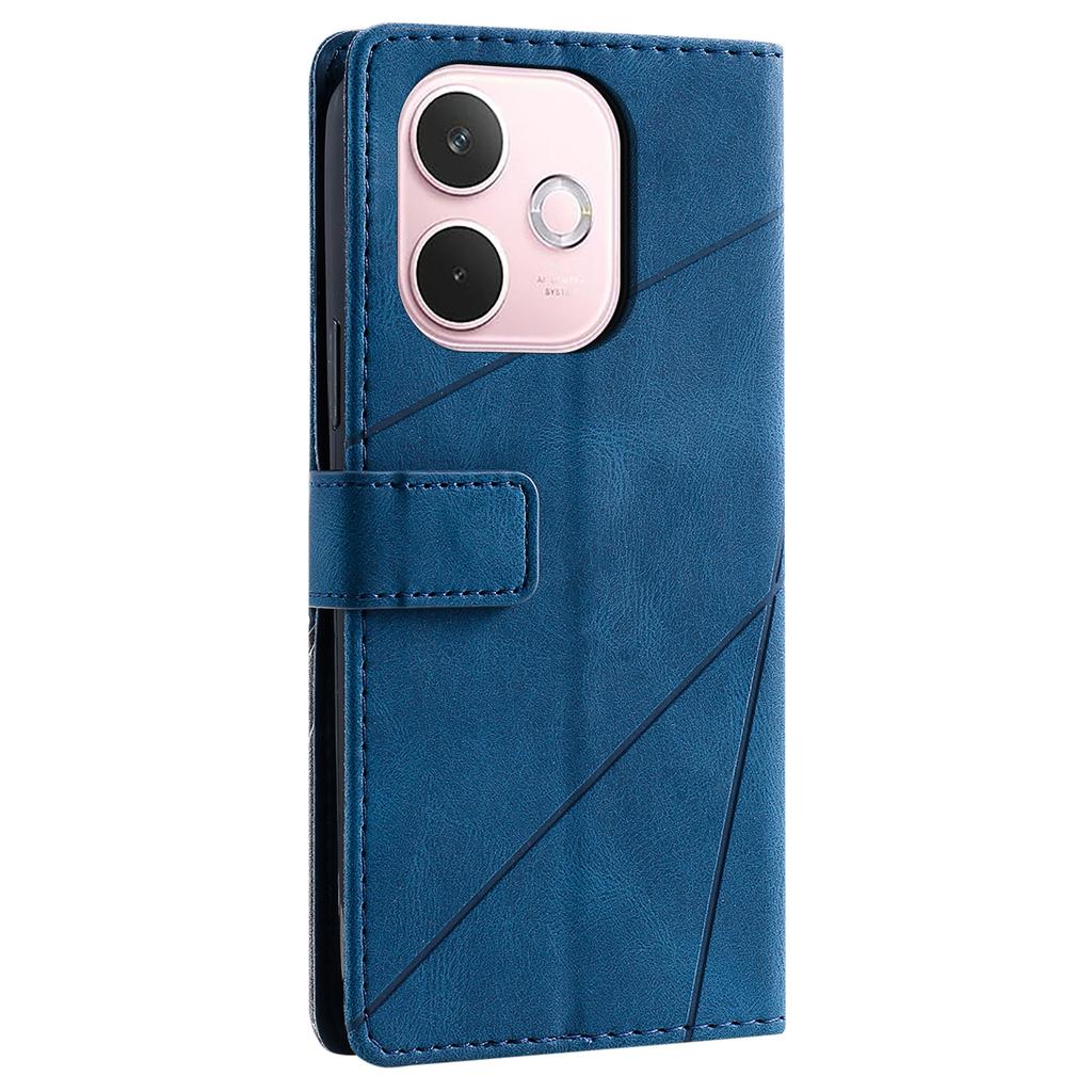 Phone Case For Oppo A5 Pro 4G (Global)/5G (Global)/A5 Energy 5G (China),Imprinted Lines PU Leather Splicing Wallet Cover with Wrist Strap