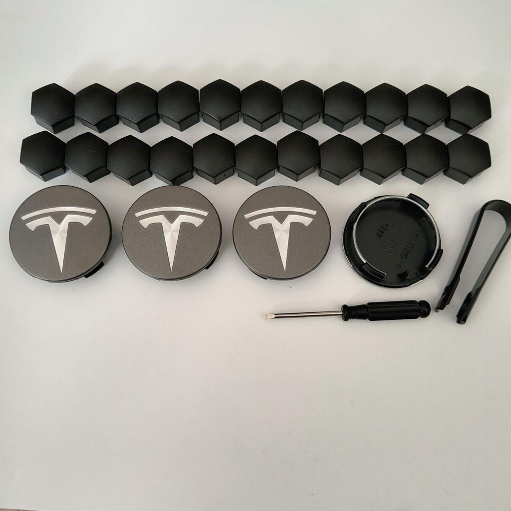 26PCS 30PCS Wheel Centerfor Tesla Model 3 Model Y 2025 Model Y Juniper Car Hub Decorative Caps Badge Lug Nut Protective Cover