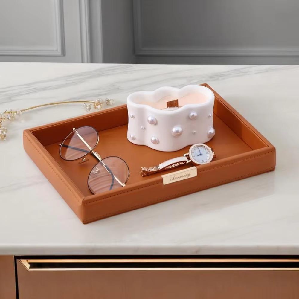 Квадратный настольный лоток для хранения вещей, декоративный туалетный столик в скандинавском стиле, держатель для часов, подставка для духов, гостиная