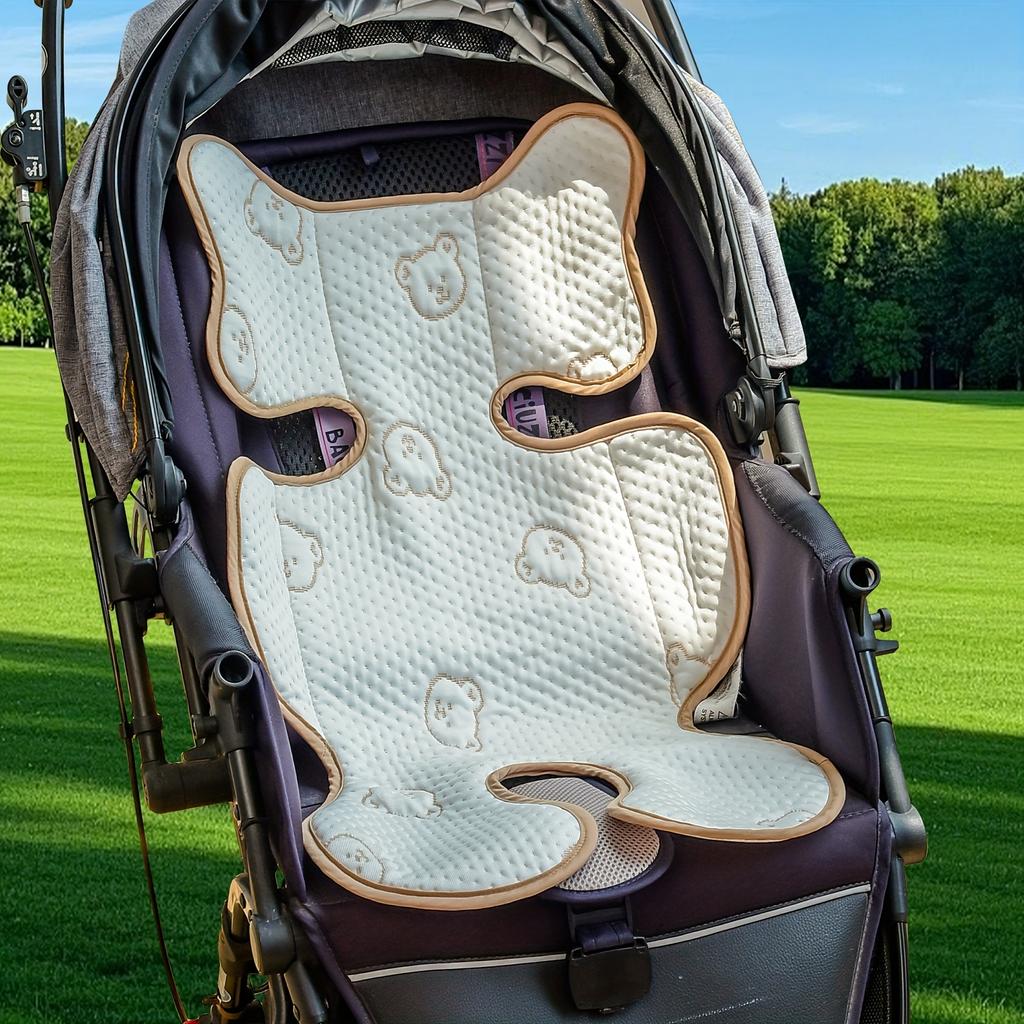 Подушка-вкладыш для коляски из ткани Ice Sliky Fiber, Дышащий коврик для детского стульчика на все сезоны, Летний охлаждающий коврик, машинная стирка