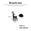 Classic Sika Deer Brooch for Men Stainless Steel Collar Pin for Everyday Use