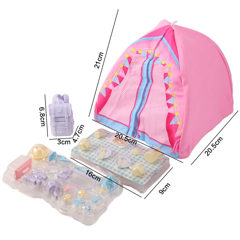 Simulated Doll Camping Kit Micro Scene Doll Mini Tent Doll Accessories Dollhouse Tent 1/12 Scale
