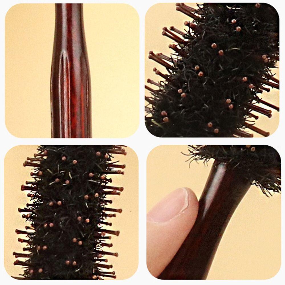 Hair Brush Small Round Brush Wooden Handle Hair Curly Comb New Blow Drying Brush Home