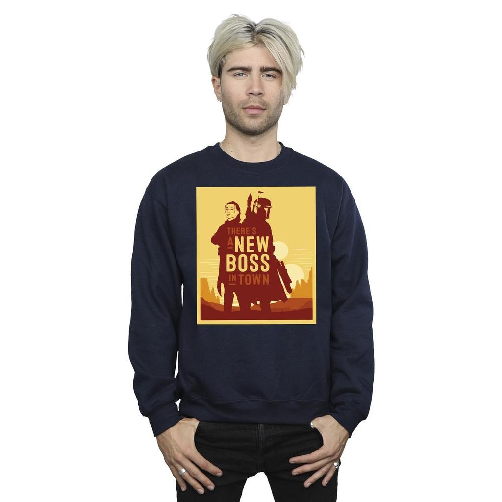 Star Wars Mens The Book Of Boba Fett New Boss Sun Silhouette Sweatshirt
