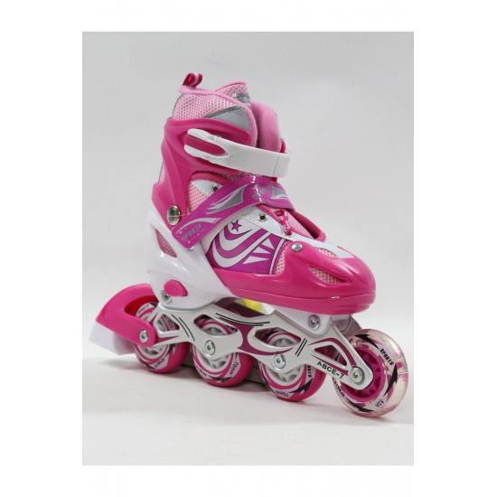 Розовый регулируемый 2 2 освещенный металлический тренировочный шлем для катания на коньках с коленом