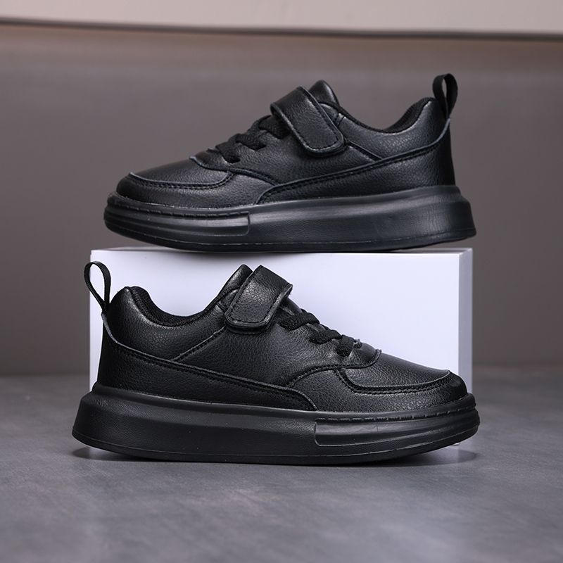 Classmates Children's New Spring and Autumn Boys' Middle and Older Children's Board Shoes Elementary School Shoes Small Leather Shoes Black Girls' Sn