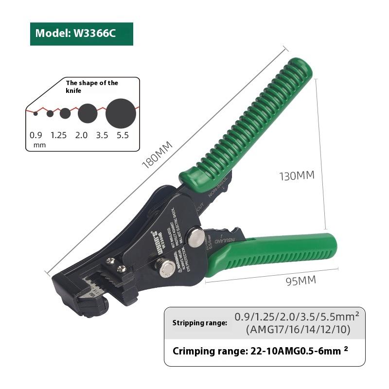 Многофункциональный инструмент для зачистки проводов, диапазон зачистки 0,8-8 мм AWG18-8 с обрезчиком нити и клеммами, обжимные клещи, инструменты электрика