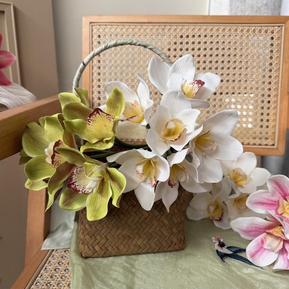 Magnolia Simulated Orchid Bouquet Real Touch Silk Fake Flower Wedding Decoration