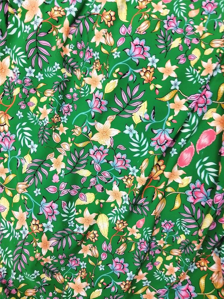 Большая Цветочная Ткань из Шелкового Сатина для Ципао, Подкладки и Ленты для Головного Убора