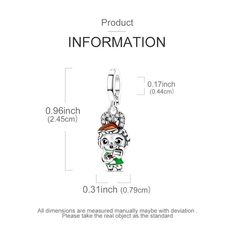 925 Silver Beads Bear Guinea Pig Owl Bee Sheep Dangle Fit Original Bracelet Making For Woman Jewelry DIY Gift