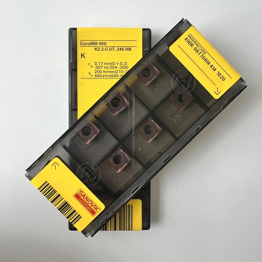 Original Sandvik / 490R-08T308M-KM 1020 /  CNC Lathe Carbide Blade 10 Pcs