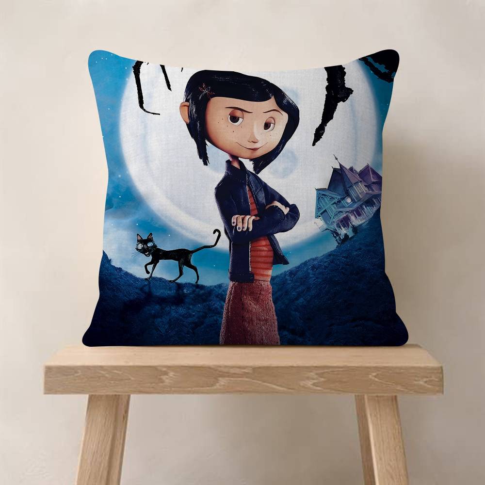 5D Anime CCoraline Cushion Cover Inches Farmhouse Decor Home Throw Pillow Covers For Couch Decorations