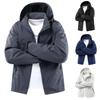 Men's Casual Solid-color Outdoor Sports Jacket, Men's Windproof Breathable Hooded Zipper Jacket