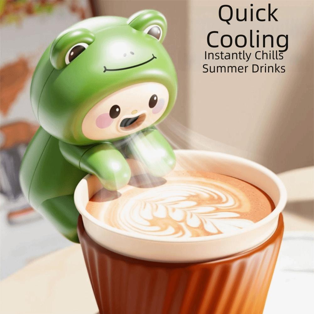 Air-Blowing Attachmen Food Cooling Fan Cute Cartoon Design Mini Clip on Fan Travel Use
