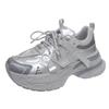 Women's Chunky Sneakers 2024 Spring Breathable Mesh Platform Sports Shoes Woman Fashion Lace Up Thick Sole Casual Shoes Mujer