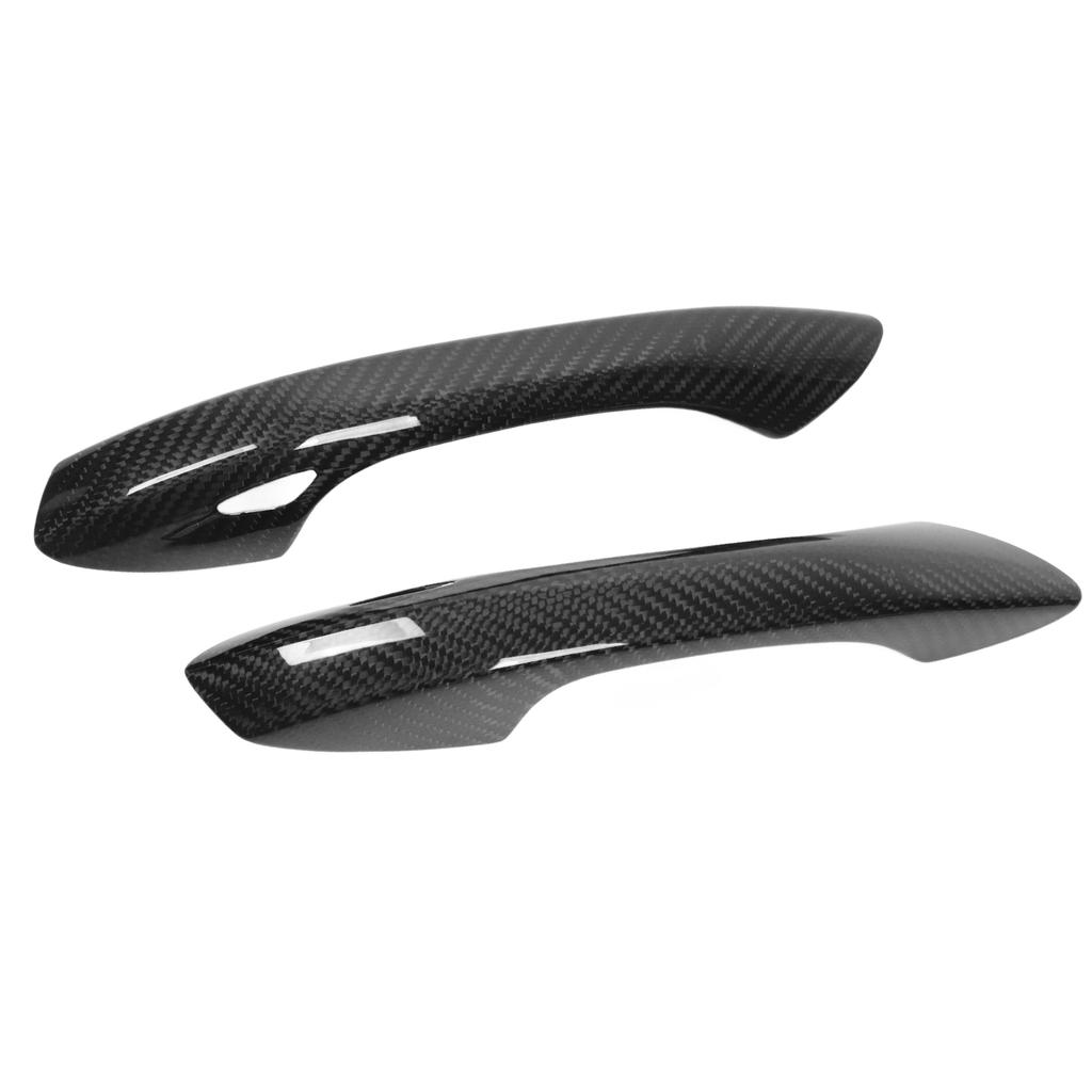 1 Pair Car Door Handle Cover Carbon Fiber Glossy Handle Trim Replacement for 718 2016‑2022