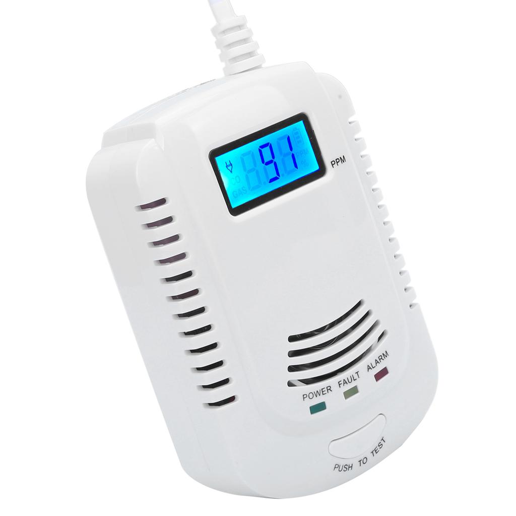 Сигнализация утечки газа с громкоговорителем, световым индикатором, дисплеем, голосовым датчиком для домашней безопасности