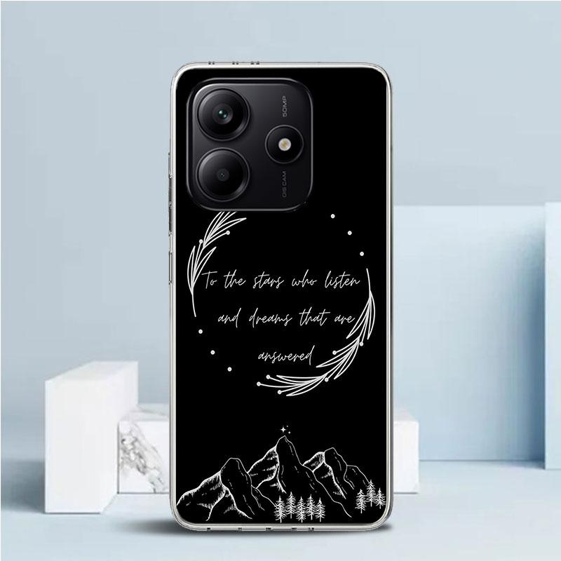 A Court of Mist Fury Sarah J Maas Phone Case For Xiaomi Redmi Note 15 14 14S 13 12S 12 Pro Plus 11S 11 11T 11E 10S 10 + Soft TPU