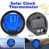 Solar Car Clocks For Dashboard Digital LCD Clock & Temperature Time Display Dashboard Clocks Backlight Electronic Screen Clock
