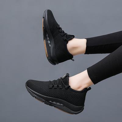 Летающие тканые плотные сетчатые кроссовки-качалки с воздушной подушкой женские сетчатые спортивные туфли дорожные туфли на платформе студенческие белые туфли