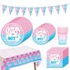 Gender Reveal Party Decoration Boy or Girl Balloon Banner Disposable Tableware Boy Girl Baby Shower Decorations Balloons
