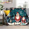 2025 Merry Christmas Tree Santa Claus,New Year Fairy Tale Gift Soft Plush Blanket,Flannel Throw Blanket for Living Room Bed Sofa